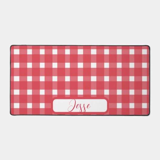 Red White Gingham Pattern Schreibtischunterlage (Vorderseite)