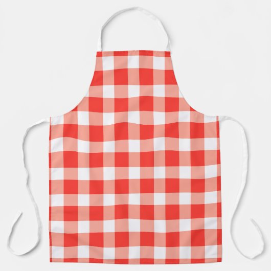 Red White Gingham Pattern Schürze (Vorderseite)