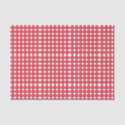 Red White Gingham Pattern Seidenpapier (Vorderseite)