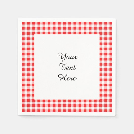 Red White Gingham Pattern Serviette (Vorderseite)