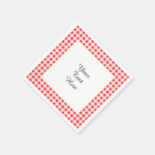 Red White Gingham Pattern Serviette (Ecke)
