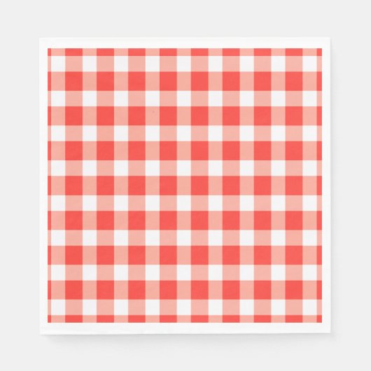 Red White Gingham Pattern Serviette (Vorderseite)