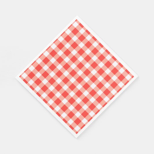 Red White Gingham Pattern Serviette (Ecke)