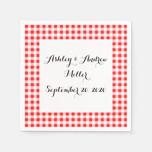 Red White Gingham Pattern Serviette (Vorderseite)