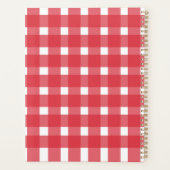 Red White Gingham Personalisiert Planner Planer (Rückseite)