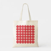 Red White Gingham Personalisiert Tote Bag Tragetasche (Rückseite)