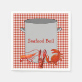 Red White Gingham Seafood Boil Serviette (Vorderseite)