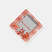 Red White Gingham Seafood Boil Serviette (Ecke)