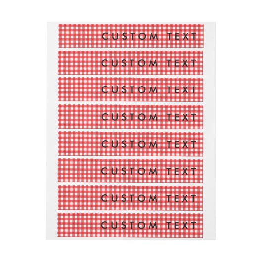 Red & White Gingham Wrap rund um Invite Labels Rundum-Adressaufkleber (Bogen)