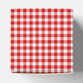 Red-White Ginham-GASTGESCHENK BOX, sq Geschenkschachtel (Oben)