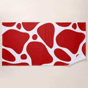 Red & White Giraffe Pattern Strandtuch