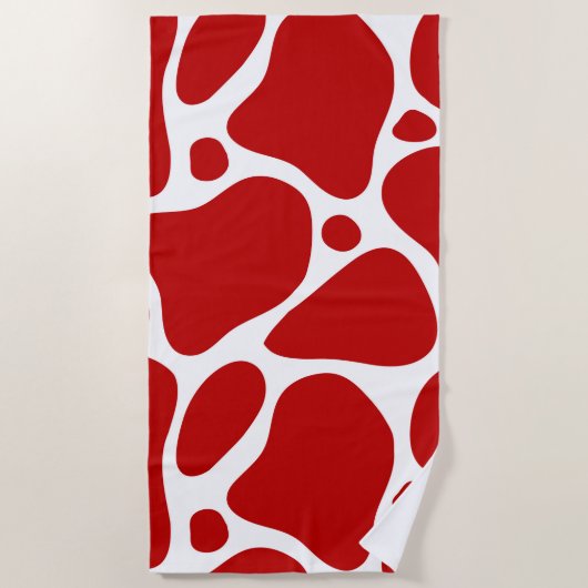 Red & White Giraffe Pattern Strandtuch (Vorderseite)