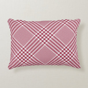 Red White Glen Kariert: Tweed Tartan Dekokissen