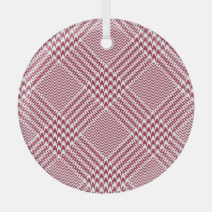 Red White Glen Kariert: Tweed Tartan Ornament Aus Glas