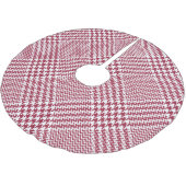 Red White Glen Kariert: Tweed Tartan Polyester Weihnachtsbaumdecke (Schrägansicht)