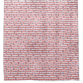 Red White Glitzer Blue Stars Streifen Duschvorhang (Vorderseite)