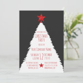 Red White Glitzer Star Trek Corporate Weihnachten Einladung (Stehend Vorderseite)