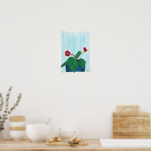Red White Gloxinia African Violet Blume Poster (Küche)