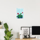Red White Gloxinia African Violet Blume Poster (Heimbüro)