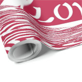 Red & White God is Liebe Star Patterns Weihnachten Geschenkpapier (Rolleneckpunkt)
