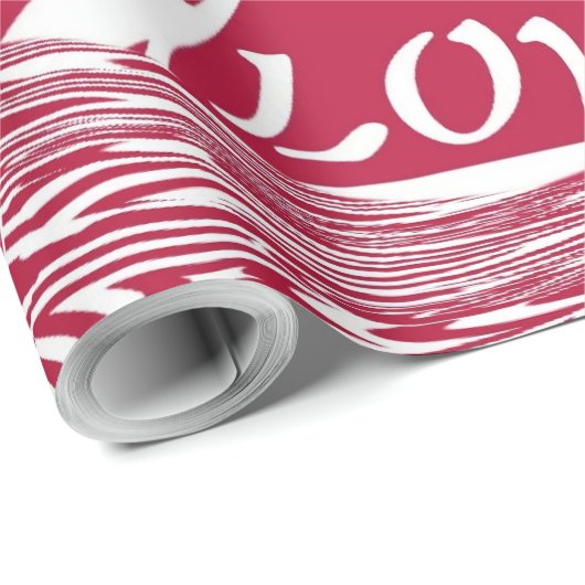 Red & White God is Liebe Star Patterns Weihnachten Geschenkpapier (Rolleneckpunkt)