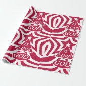 Red & White God Is Liebe - Weihnachtsstern Geschenkpapier (Ungerollt)