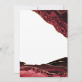 Red White Gold Agate 40. Geburtstag Einladung (Rückseite)