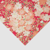 Red White Gold Japanischer Kimono Blumendekoupage Seidenpapier (Ausschnitt)