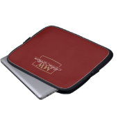 Red White Gold Monogram Name Script Laptopschutzhülle (Vorne Knopf)