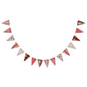 Red White Gold Weihnachtsmuster ID1009 Wimpelkette (Alle)