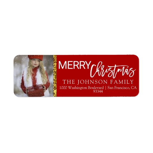 Red White Gold Weihnachtsweih Add FOTO Rücksendead (Vorne)