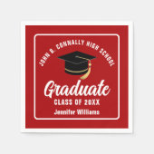 Red White Graduate Custom 2024 Graduation Party Serviette (Vorderseite)