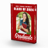 Red White Graduate Modern Arch Graduation Party Fotoblock (Rechts)