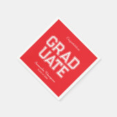 Red & White Graduation Party Napkins Customizable Serviette (Ecke)