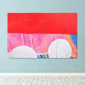 Red & White Graffiti - Street Art Collection Leinwanddruck (Insitu (Holzboden))