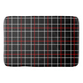 Red White Graphical Lines Black Plaid Design  Badematte (Vorderseite)