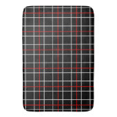 Red White Graphical Lines Black Plaid Design  Badematte (Vorderseite Vertikal)