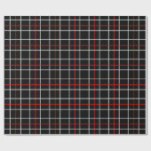Red White Graphical Lines Black Plaid Design  Geschenkpapier (Flach)