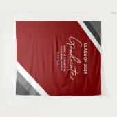 Red White Gray Class 2024 Backdrop Abschluss Wandteppich (Vorderseite (Horizontal))