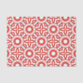 Red White Gray Ethnic Boho Chic Mosaic Geometric Seidenpapier (Vorderseite)