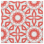 Red White Gray Ethnic Boho Chic Mosaic Geometric Stoff (Nahaufnahme)