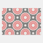 Red White Gray Ethnic Mosaic geometrische Muster Geschenkpapier Set (Vorderseite 3)