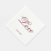 Red White Gray Liebe immer Hochzeit Serviette (Ecke)