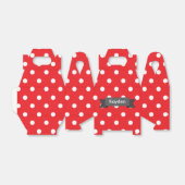 Red White Gray Polka Dot Individuelle Name Geschenkschachtel (Ungefaltet)
