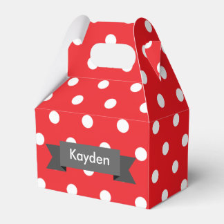 Red White Gray Polka Dot Individuelle Name Geschenkschachtel