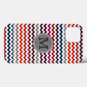 Red White Gray Zickzack Zigzag Monogram Case Mate (Rückseite (Horizontal))