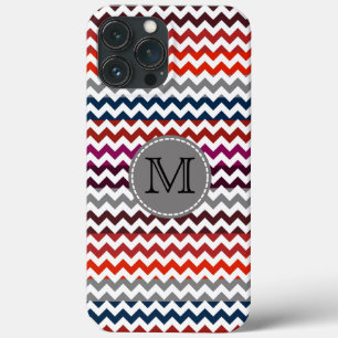 Red White Gray Zickzack Zigzag Monogram Case-Mate iPhone Hülle
