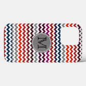 Red White Gray Zickzack Zigzag Monogram Case-Mate iPhone Hülle (Rückseite (Horizontal))