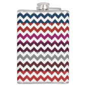 Red White Gray Zickzack Zigzag Monogram Flachmann (Rückseite)