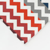 Red White Gray Zickzack Zigzag Monogram Fleecedecke (Ecke)